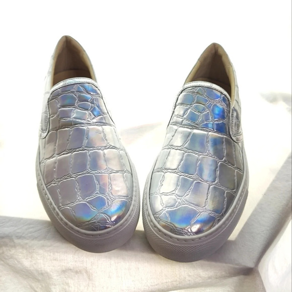 Cool Holographic Croc Embossed Slip On Shoes EUC ๐ - Picture 4 of 16
